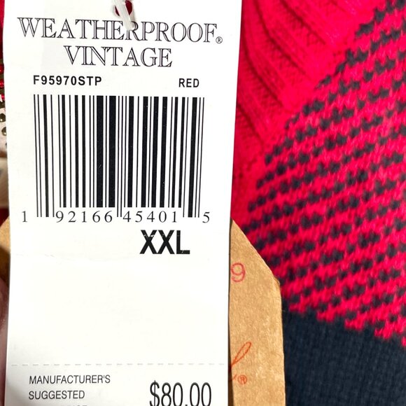 Weatherproof Vintage Sweater XXL 1/4 Zip Buffalo Plaid Sherpa Lined Collar NEW - Picture 5 of 10